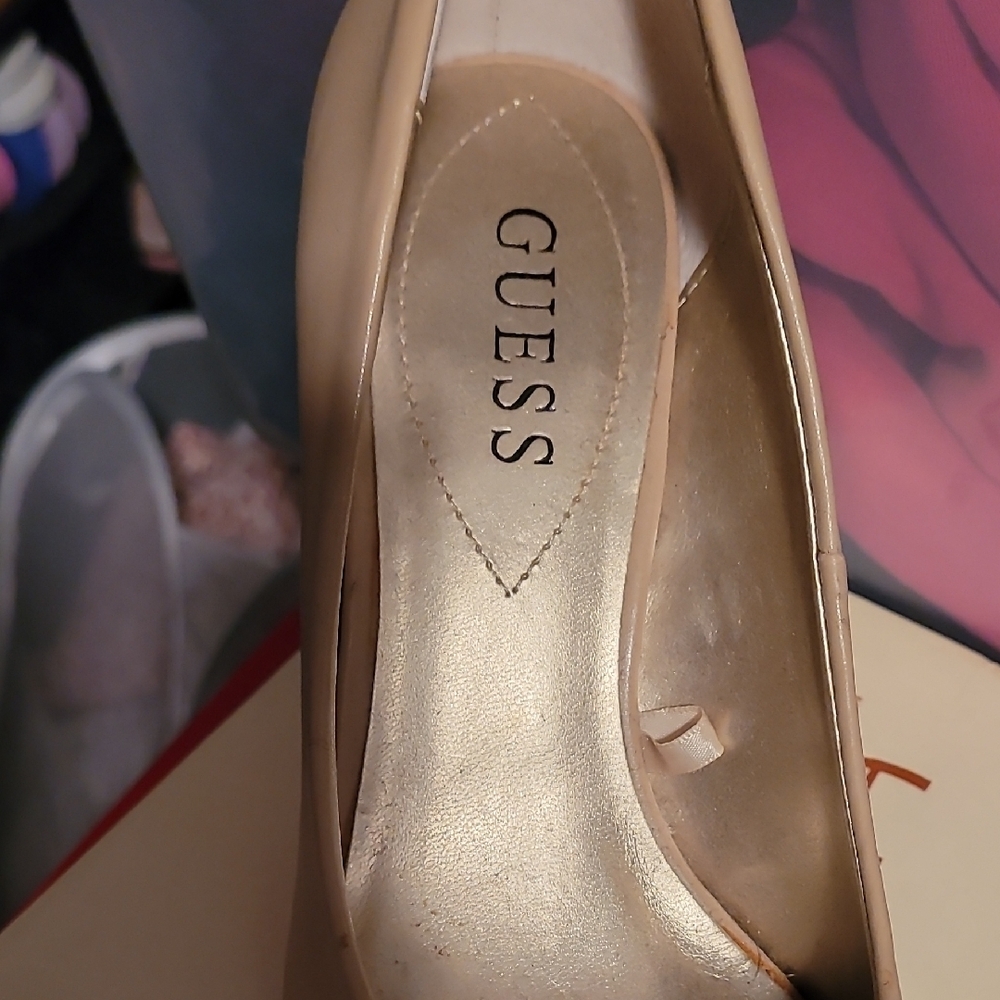 Guess Women's Beige Platform Heels - Picture 4 of 6